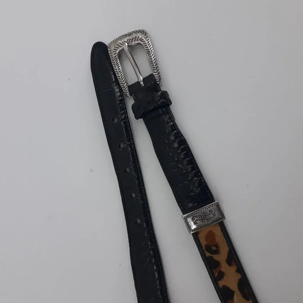 Vintage Brighton Calf Hair Fur Zebra leopard Croc Medium Belt M